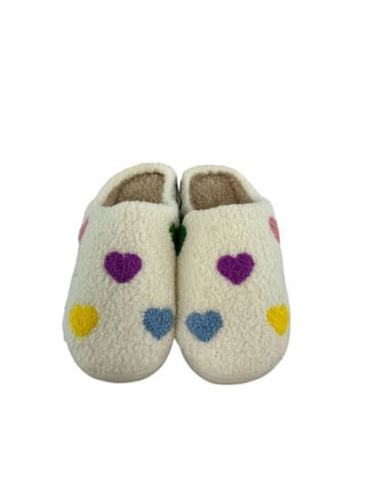 Colorful Hearts Sherpa Slippers Mix Size - 12/pk 4bx/cs cs.48