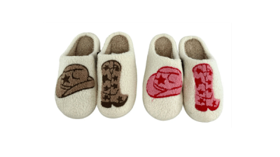 Cowgirl Style Sherpa House Slippers Mix Size 22X18X20 30lbs - 12/pk 4bx/cs cs.48