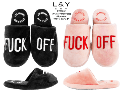 F Off House Slipers - 12/pk 4bx/cs cs.48