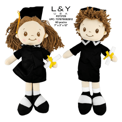 Graduation Doll Plush 12" - 12/pk 5bx/cs cs.60