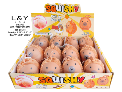 Shaggy Brown Bear Squishy Toys - 12/pk 24bx/cs cs.288