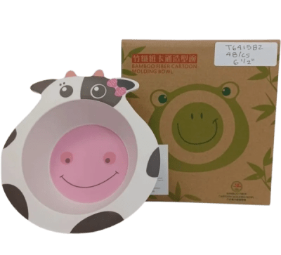 Bamboo Cow Single Plate - 12/pk 4bx/cs cs.48