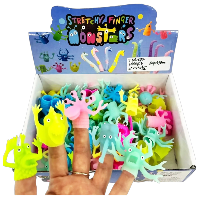 Colorful Alien Finger Puppet Silicone - 60/pk 24bx/cs cs.24