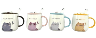 Character Cat Ceramic Coffee Mug - 12/pk 3bx/cs cs.36
