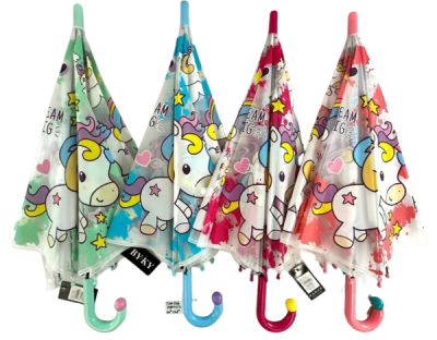 Clear Unicorn Umbrella Mix - 12/pk 5bx/cs cs.60
