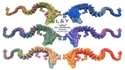 3D Printed Dragon No Wings 31" - 12/pk 2bx/cs cs.24