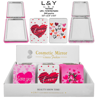 Valentine's Day Slim Compact Mirror - 12/pk 20bx/cs cs.240