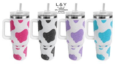 Cow Print Bling Tumbler 40oz - 1/pk 20bx/cs cs.20