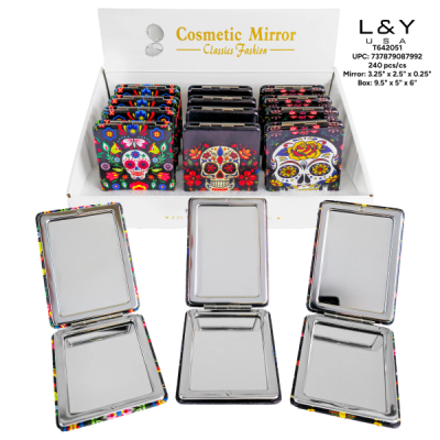 Día de Muertos Rectangular Compact Mirror - 12/pk 20bx/cs cs.240