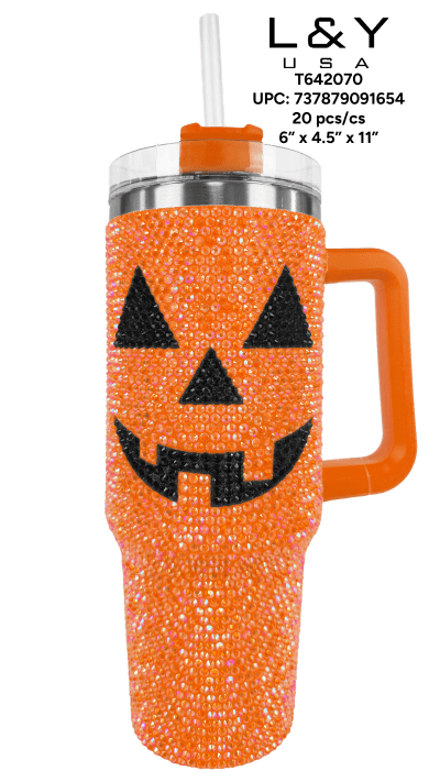 Halloween Pumpkin Bling Tumbler 40oz - 1/pk 20bx/cs cs.20