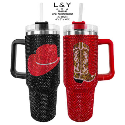 Cowboy Themed Bling Tumbler 40oz - 1/pk 20bx/cs cs.20