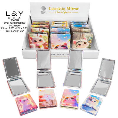 Cat Theme Rectangular Compact Mirror - 12/pk 20bx/cs cs.240