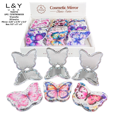Butterfly Shaped Compact Mirrors - 12/pk 20bx/cs cs.240