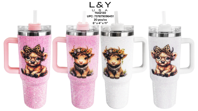 Highland Cow Bling Tumbler - 1/pk 20bx/cs cs.20