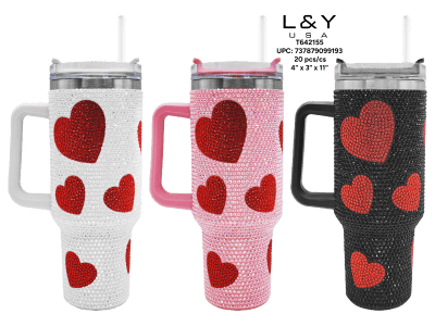 Heart Bling Tumbler 40oz - 1/pk 20bx/cs cs.20