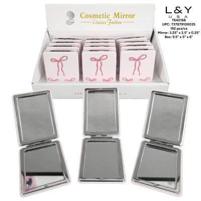 Bowtie Cover Rectangular Compact Mirror - 12/pk 16bx/cs cs.192