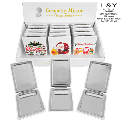 Christmas Themed Cover Rectangular Compact Mirror - 12/pk 16bx/cs cs.192