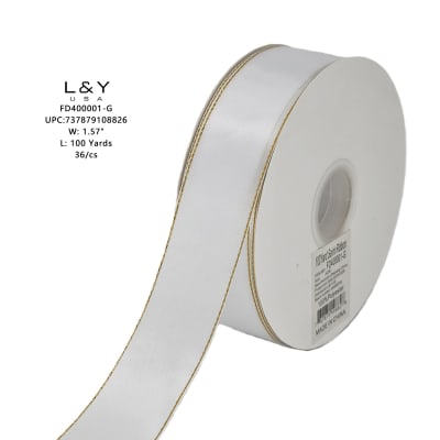Glitter White Ribbon 1.5"
