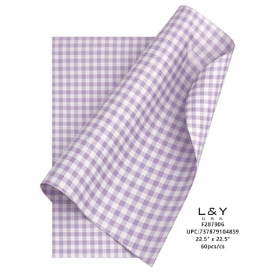 Lavedar Plaid Floral Wrapping Paper