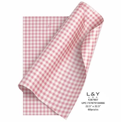 Soft Pink Plaid Floral Wrapping Paper