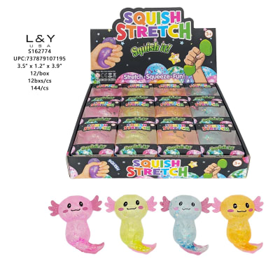 Heavy Duty Glitter Axolotl Squishy
