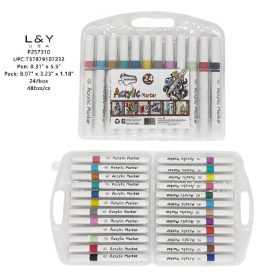 24-Color Thick Barrel Acrylic Paint Marker Set