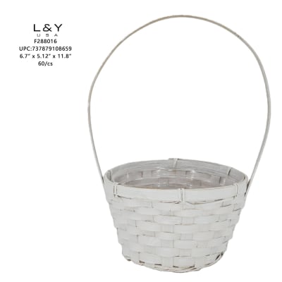 White Flower Basket