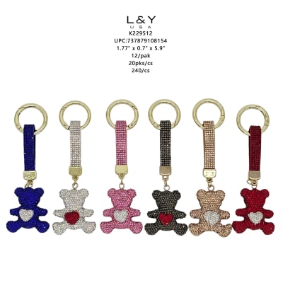 Bear Bedazzled Keychain