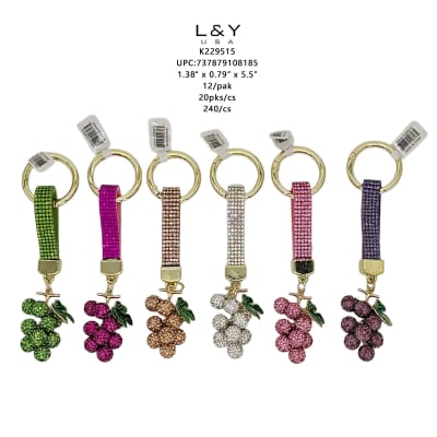 Grape Bedazzled Keychain