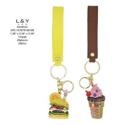 Food Keychain Assorted Colors