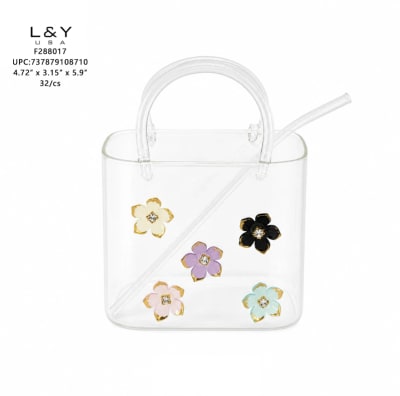 Glass Flower Tote Bag Cup