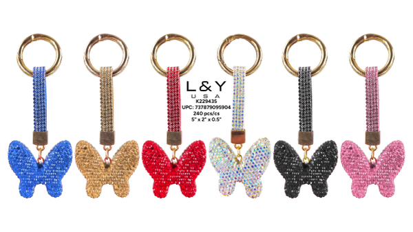 Bling Butterfly Keychains - 12/pk 20bx/cs cs.240