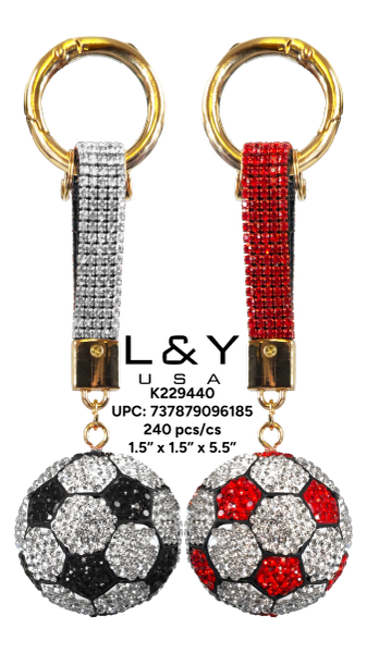 Bling Soccer Ball Keychain - 12/pk 20bx/cs cs.240