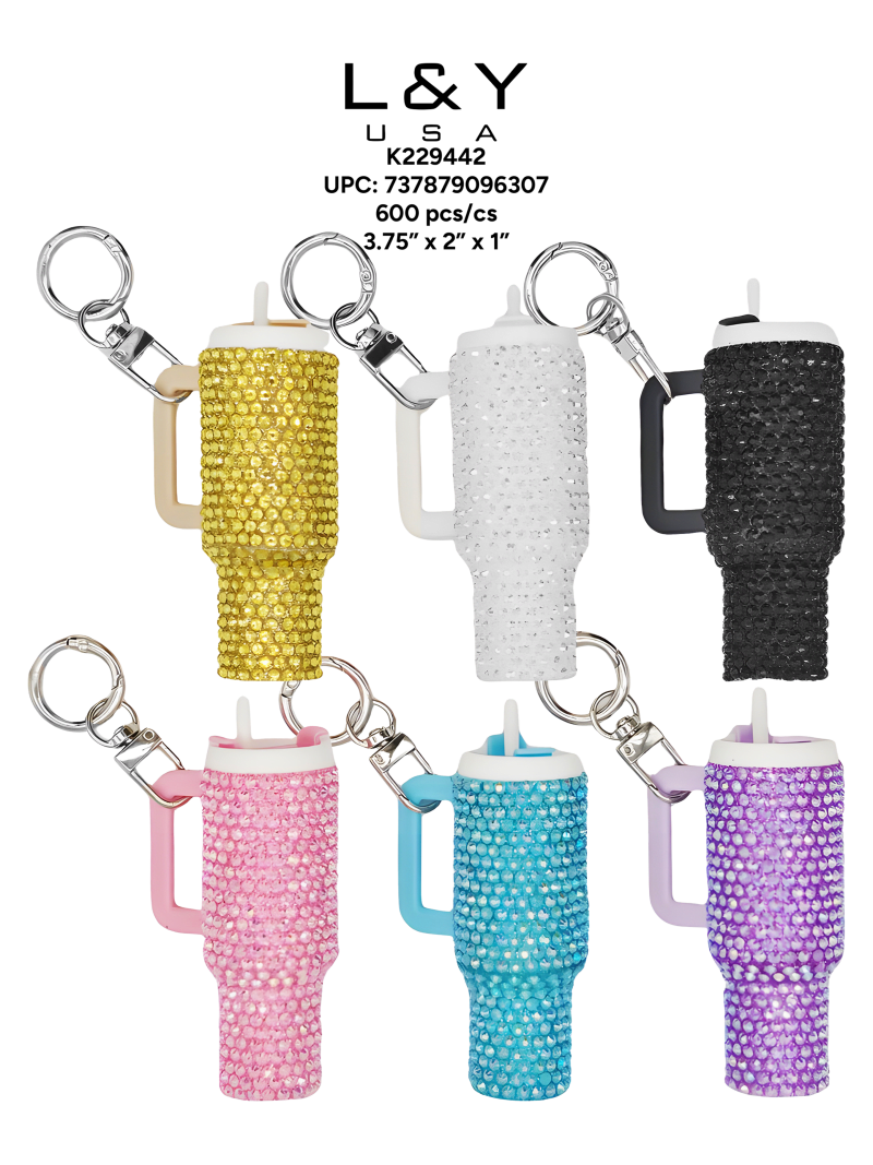 Mini Bling Tumbler Keychains - 12/pk 50bx/cs cs.50pk