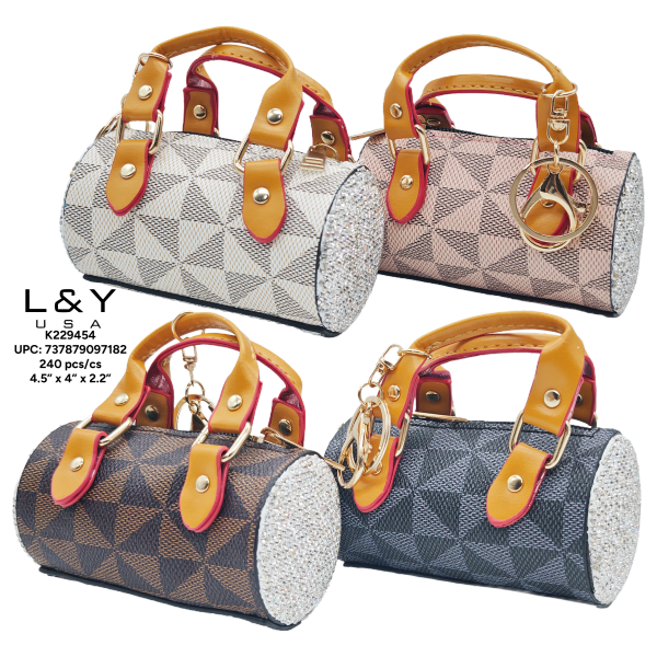 Duffle Handbag Bling Keychains - 12/pk 20bx/cs cs.240