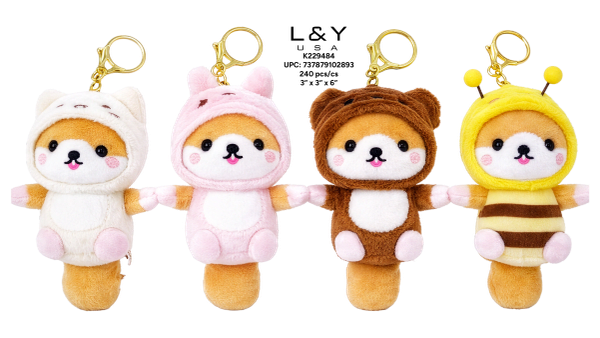 Animal Costumed Corgi Keychains - 12/pk 20bx/cs cs.240