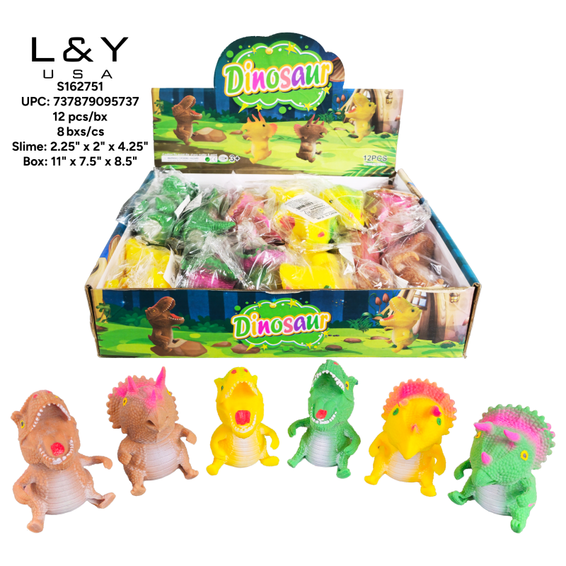 Colorful Dinosaur Squishies - 12/pk 8bx/cs cs.96