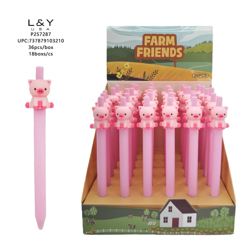 Pig Gel Pen (36ea/bx) - 36/pk 18bx/cs cs.18bx