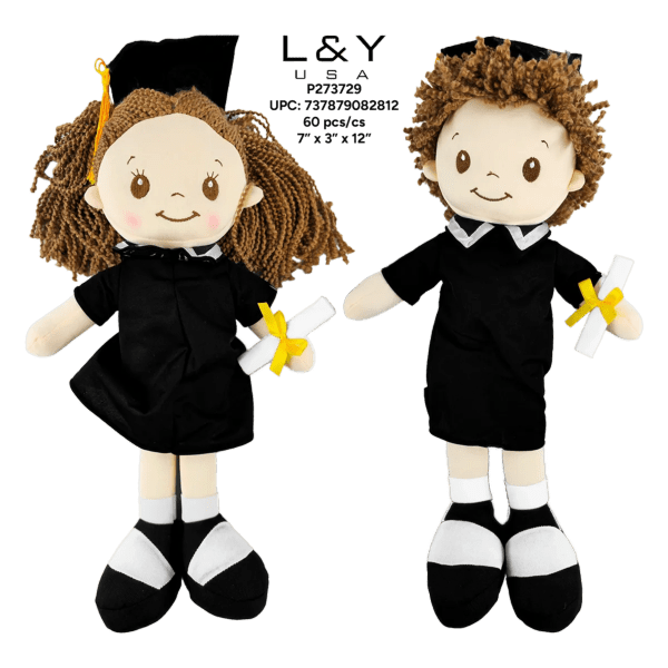 Graduation Doll Plush 12" - 12/pk 5bx/cs cs.60