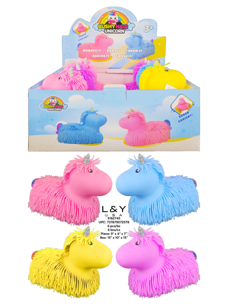 Shaggy Unicorn Squishy - 12/pk 3bx/cs cs.36