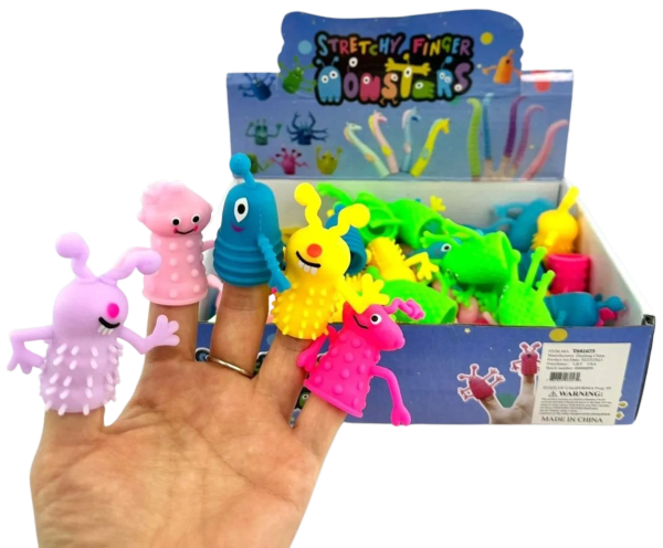 Colorful Monster Finger Puppets Silicone - 60/pk 24bx/cs cs.24