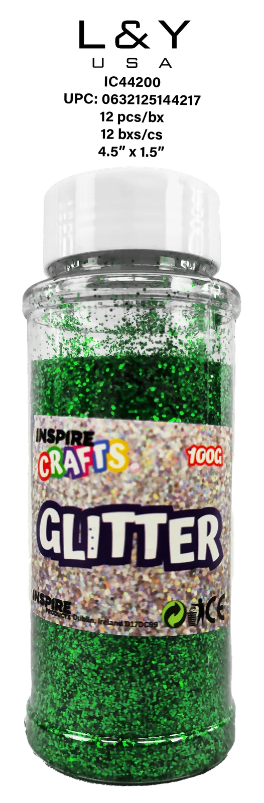 Green Glitter Bottle - 12/pk 12bx/cs