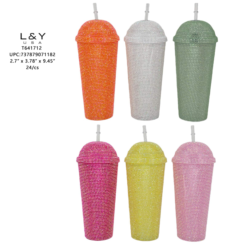 Diamond Studded Tumbler Cup 32oz - 12/pk 3bx/cs