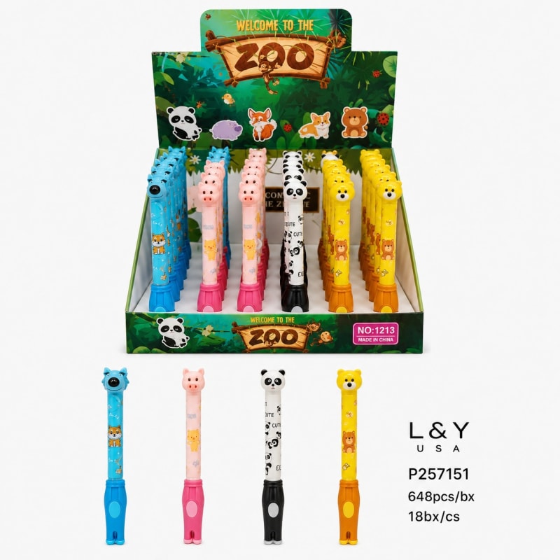 Mixed Zoo Animal Standing Pen - 36/pk 18bx/cs