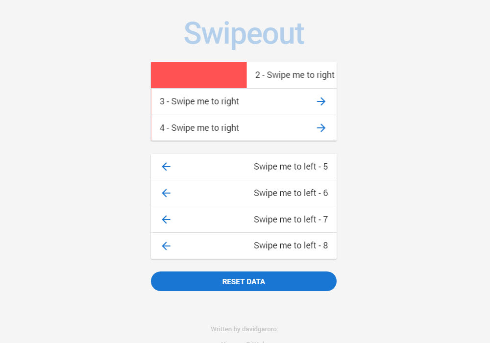 Vuetify Swipeout