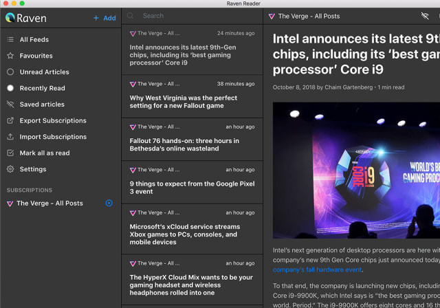 Raven RSS Reader
