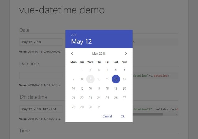 vue-datetime