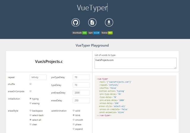 VueTyper: Component to Simulate User Typing