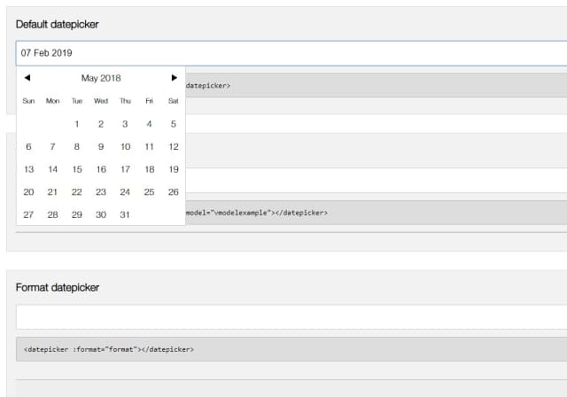Vuejs Datepicker