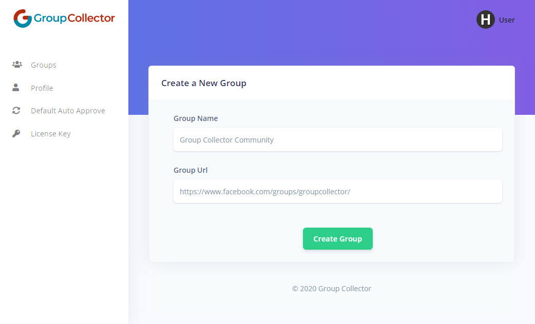 Create Group in Dashboard